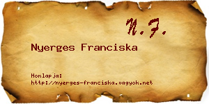 Nyerges Franciska névjegykártya